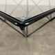 Pyramidal coffee table in steel wire and glass in the style of Piva