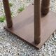 Floor lamp with shelf of the 40s/50s in beech lampshade red fabric