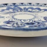 Plat de service bleu blanc chinois ancien
