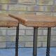 Unusual modular coffee table in oak and wrought iron.