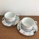 Set of tea cups with saucers fine porcelain Japan flowers