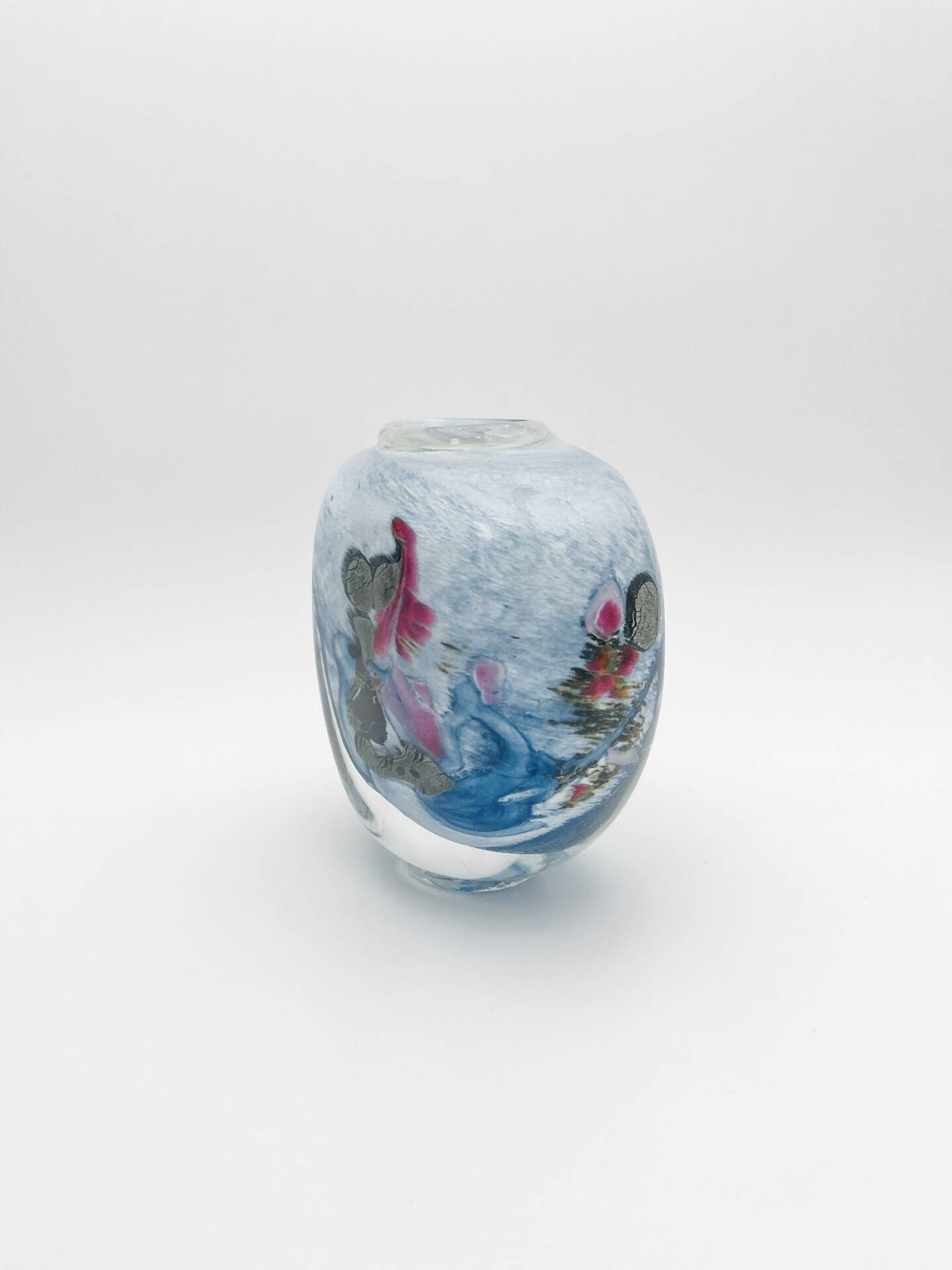 Vase Robert Pierini Studio Glass 1987 - 2.7kg - Signed - Drouot