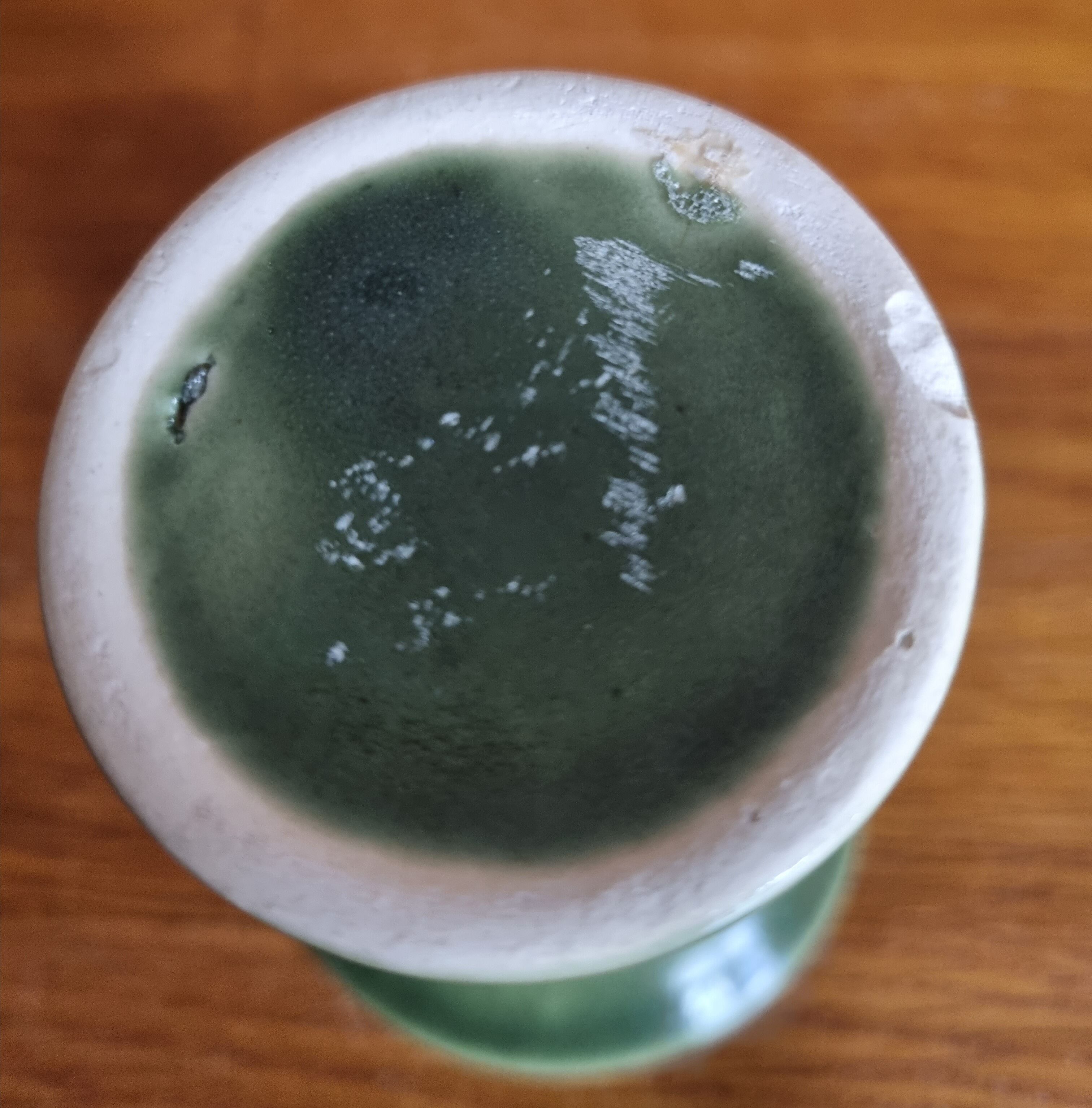 Small vintage vase in green ceramic