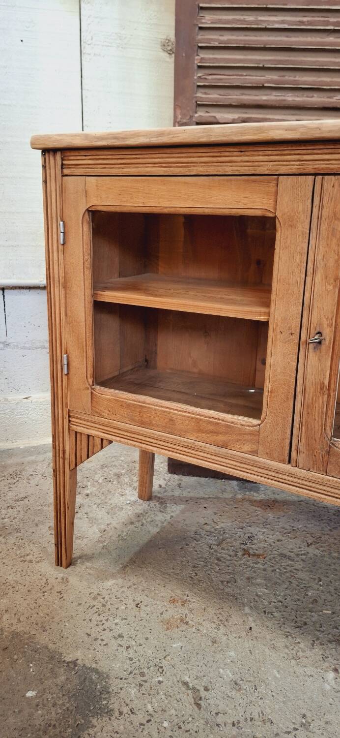 Old glass sideboard on legs