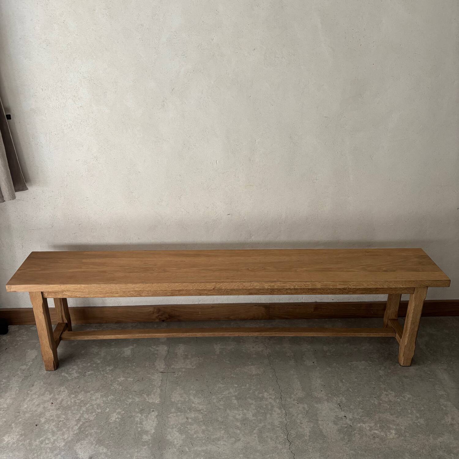 Raw oak bench