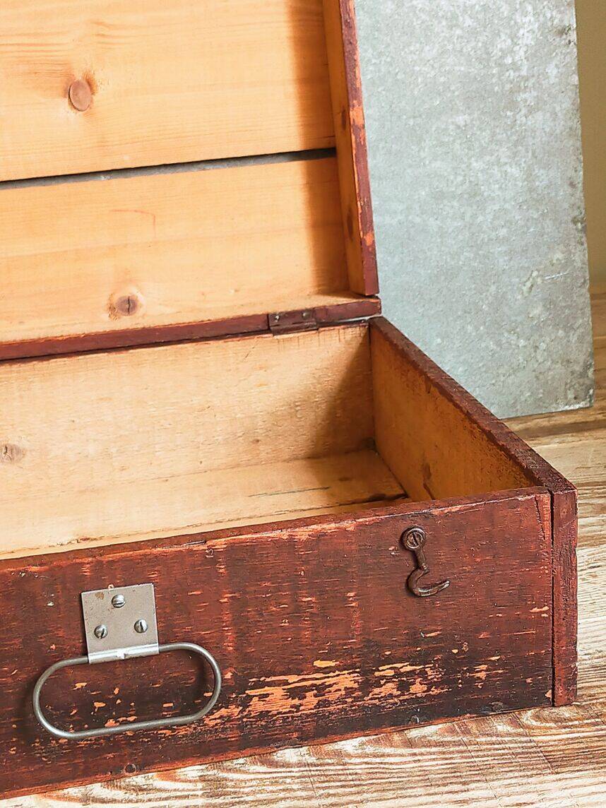 Painted wooden chest