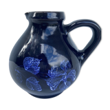 Blue ceramic pitcher