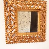 Vintage gilded mirror with glazing beads