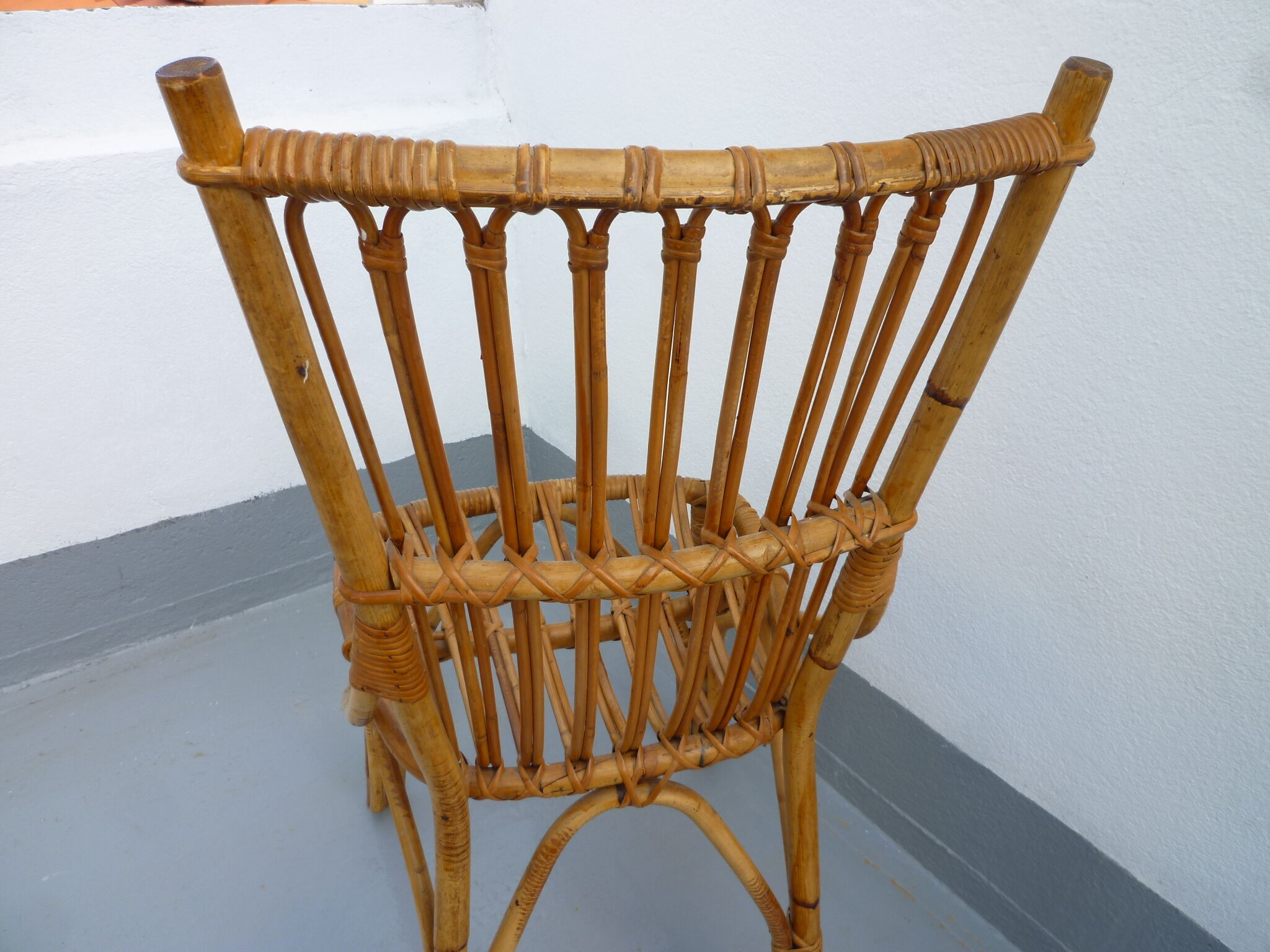 4 rattan chairs 50-60's