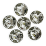 6 Ridgway Staffordshire Windsor teacups and saucers