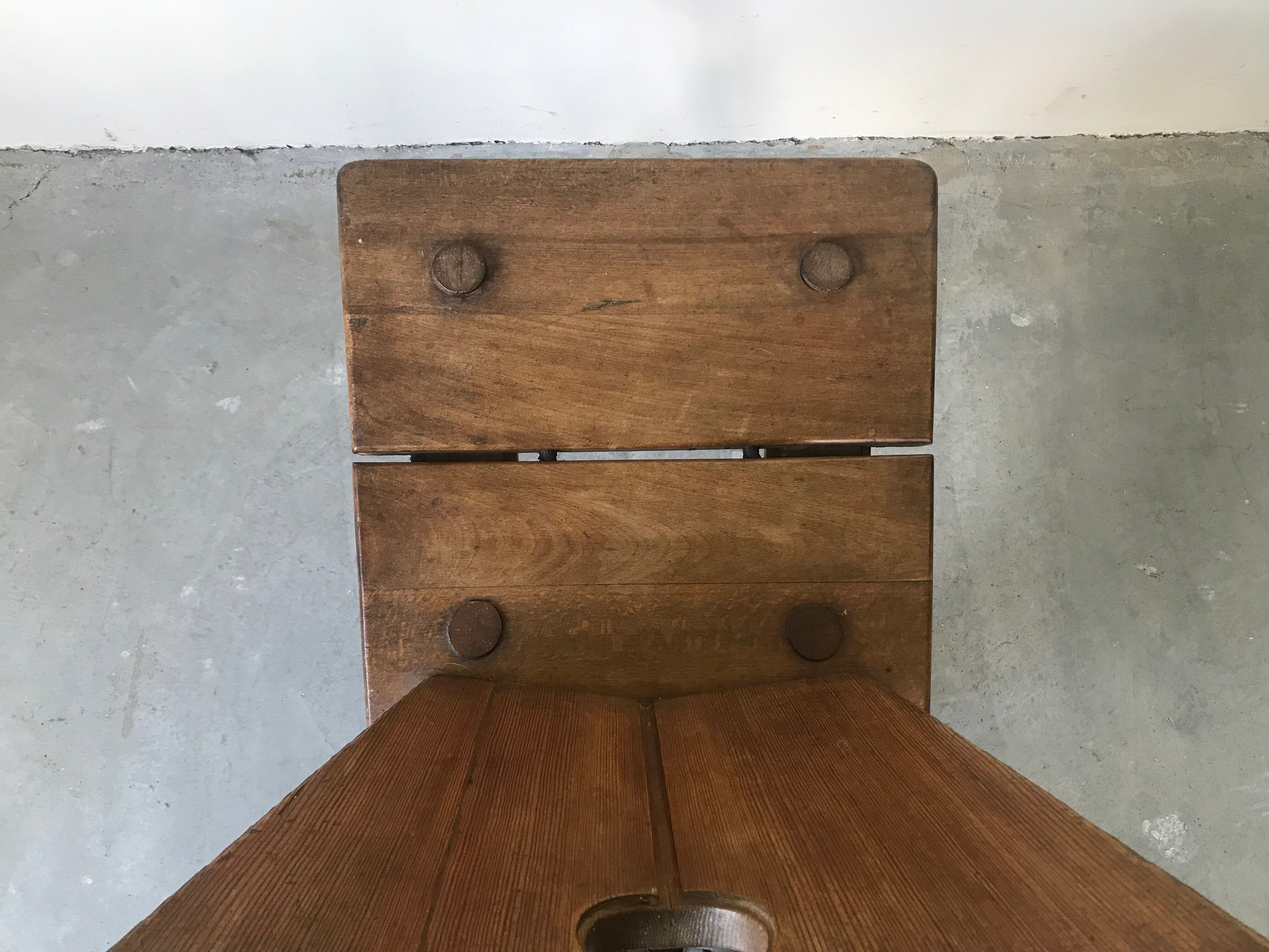 Suite of 6 savoyard solid wood chairs, circa 1950