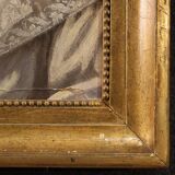 Tableau ancien représentant une jeune femme du 19ème siècle