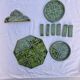 Vintage green glazed ceramic table set – Signature JG or