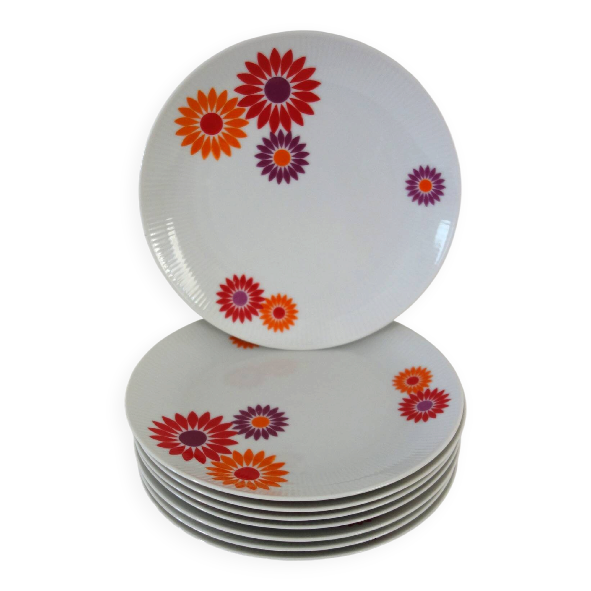 8 dessert plates Seltmann Weiden West Germany 70s