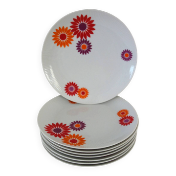 8 assiettes à dessert Seltmann Weiden West Germany 70's