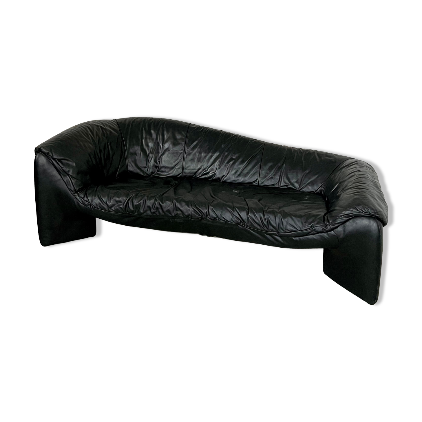 Old leather sofa design Strassle Collection of the 80