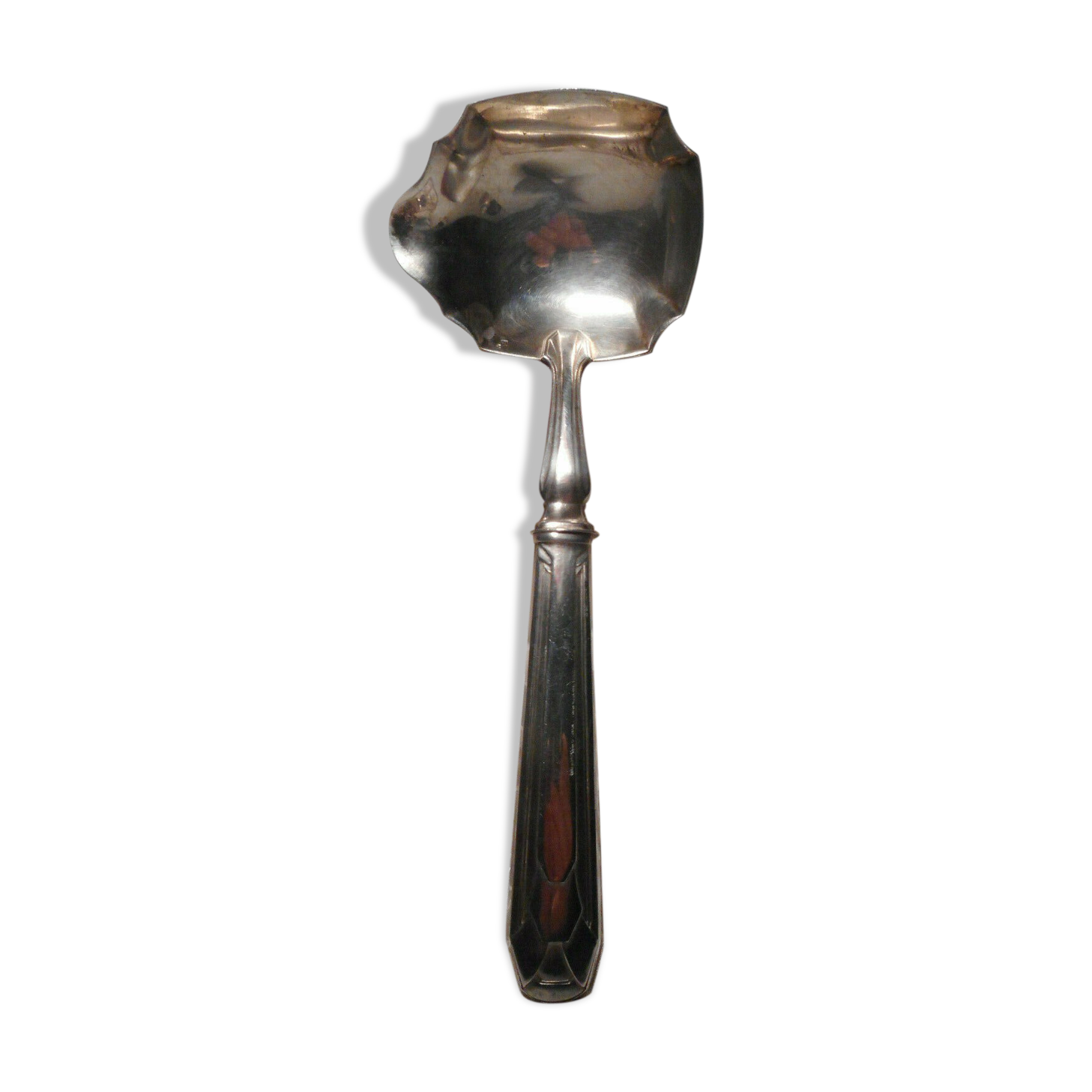 Cuillère de service sauce métal argenté art déco poinçon C L