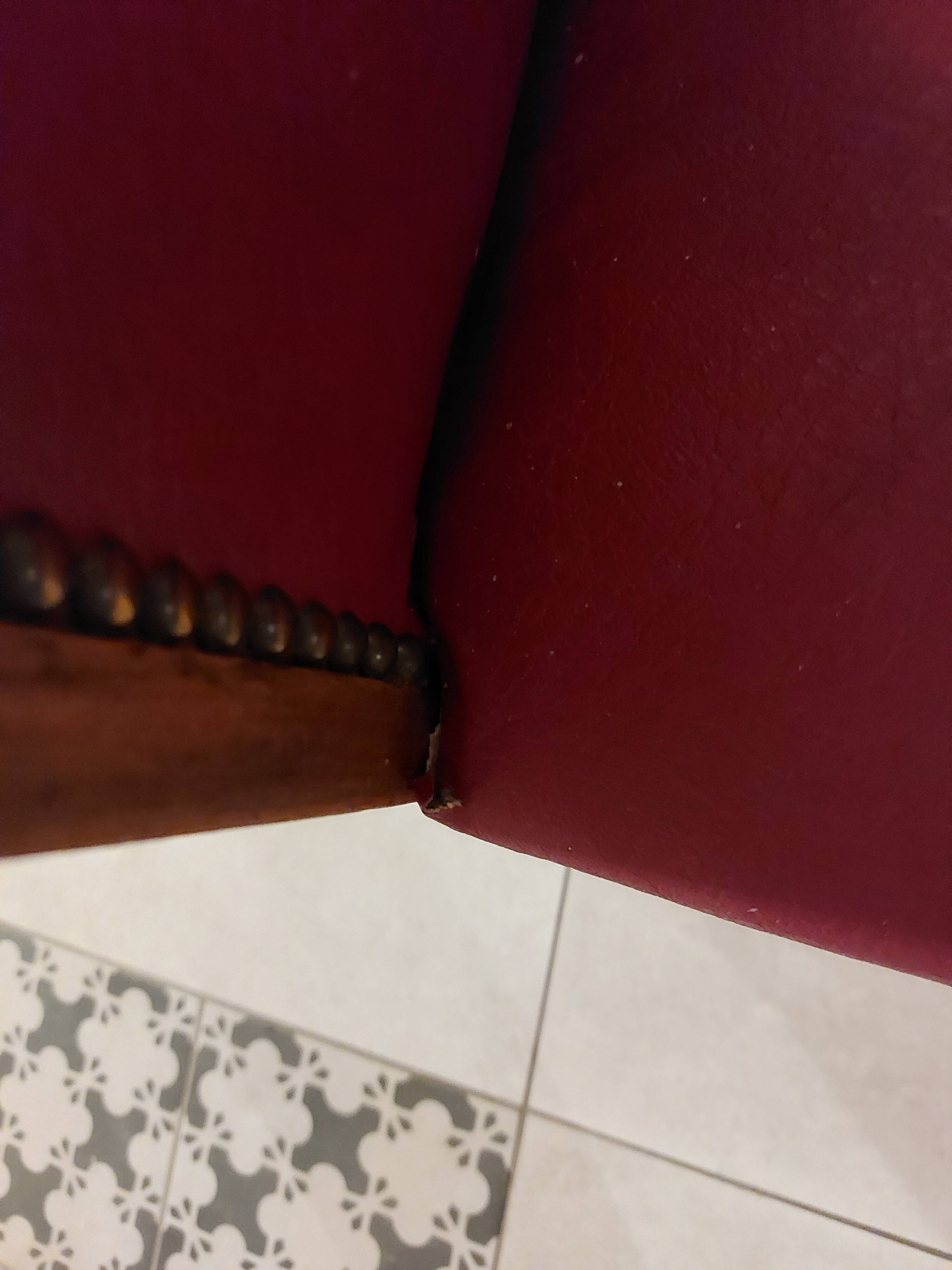 Raspberry red art deco armchair