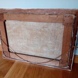 Table bouquet of flowers oil on canvas signed Eustache