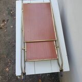 Vintage folding rolling service in Formica and brass plated