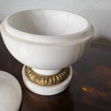 Alabaster and gilded bronze candy box