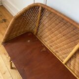 Banc en rotin enfant vintage