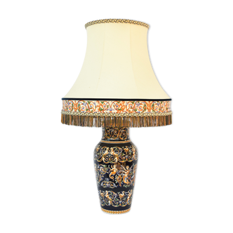 Gien faience vase mounted in lamp