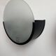 Pair of vintage geometric wall lights, black metal and sandblasted glass, Delmas France 1970