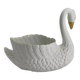 Vintage white and gold ceramic swan planter