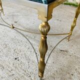 Coffee table in green marble and brass circa 50/60