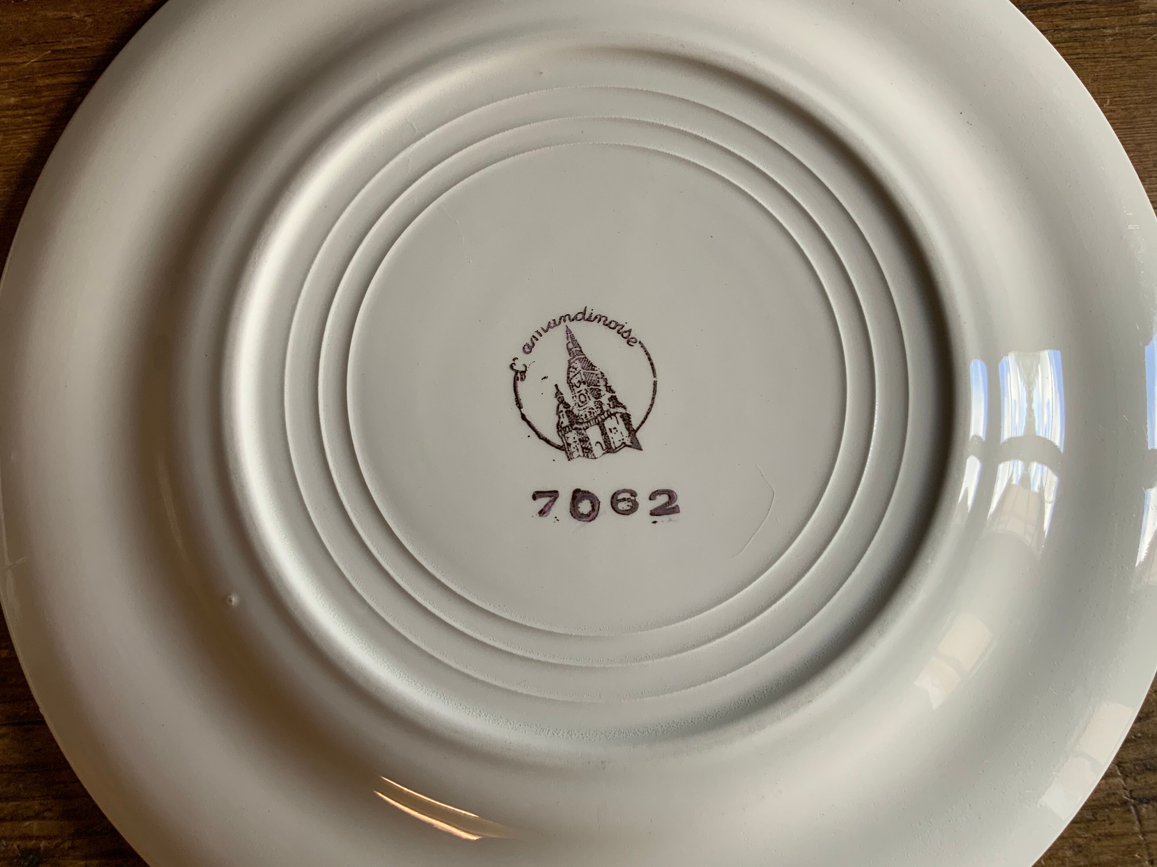 6 vintage flat plates