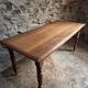 Antique oak dining table with drawer – France, early 20th century