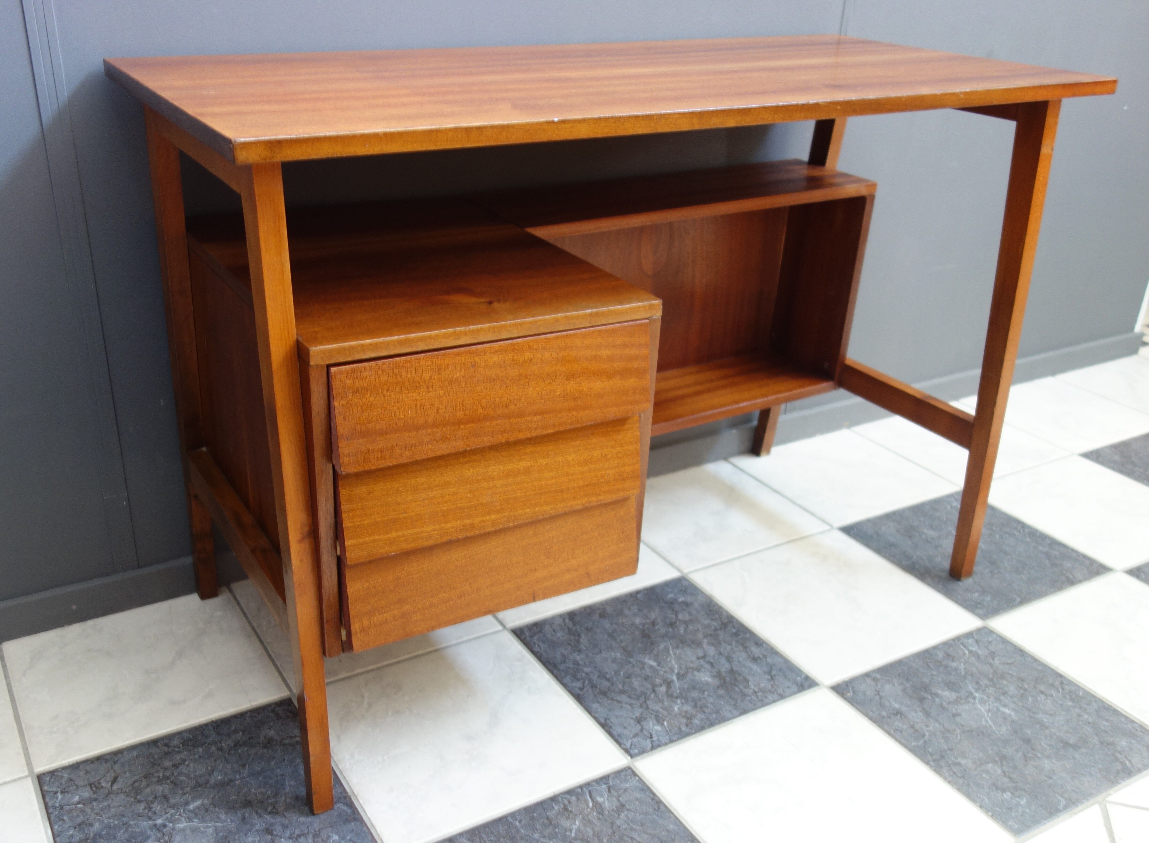 Scandinavian style wood desk 1960s