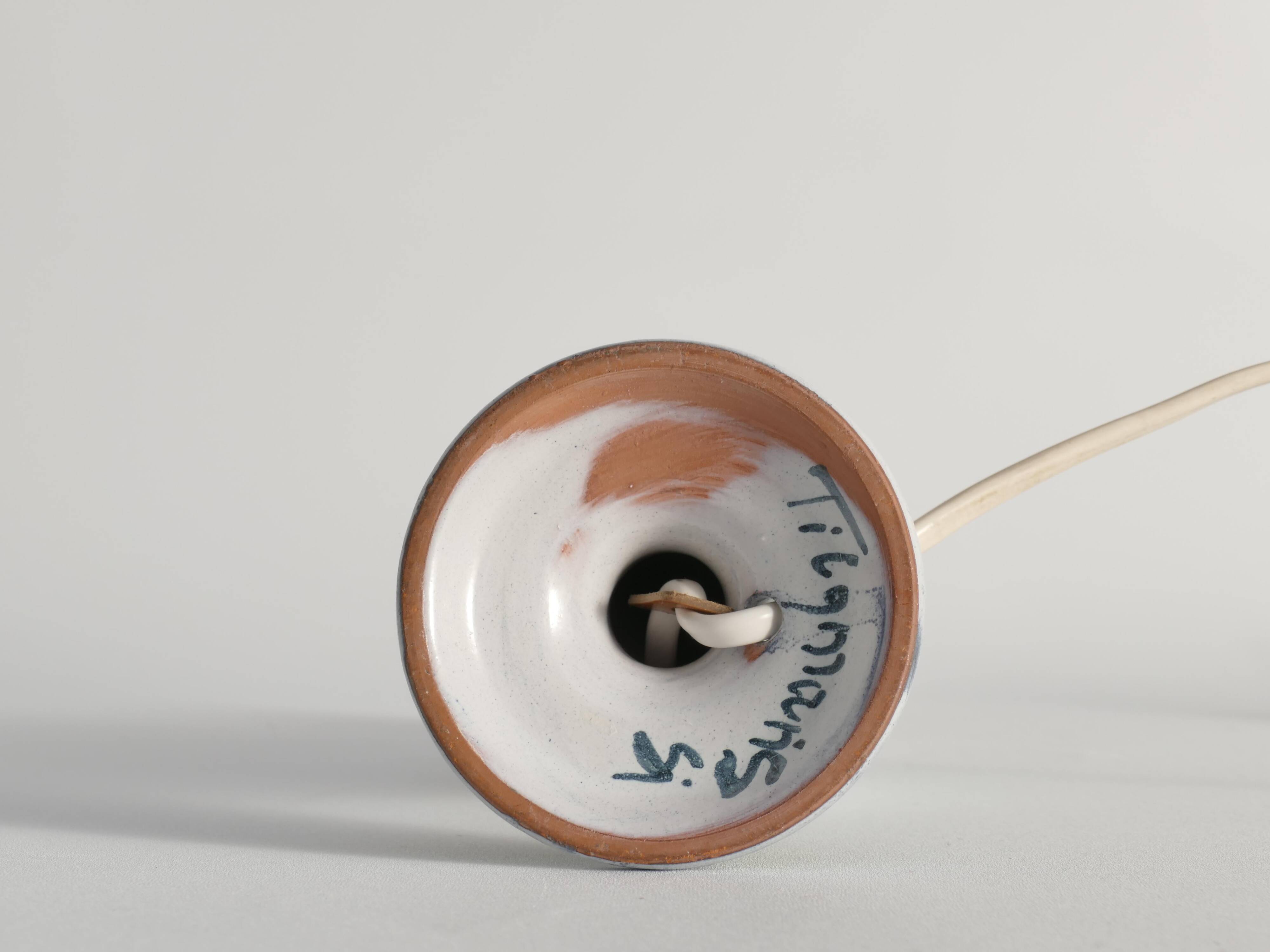 Scandinavian Modern Ceramic Butterfly Motif Table Lamp by Tilgmans, Sweden 1960