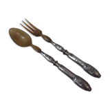 Solid silver salad cutlery set