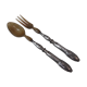 Solid silver salad cutlery set