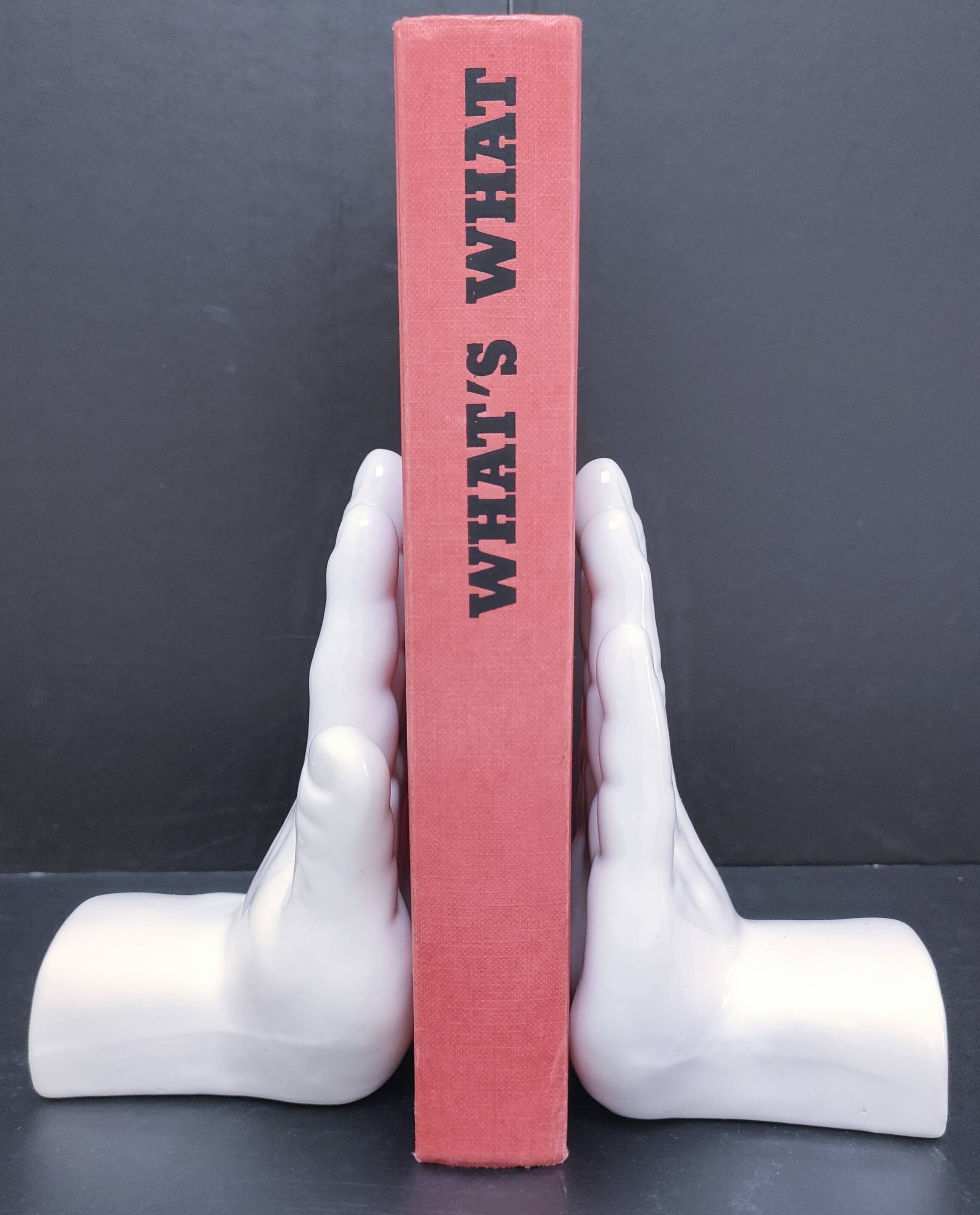 Pair of 80s design ceramic hand bookends