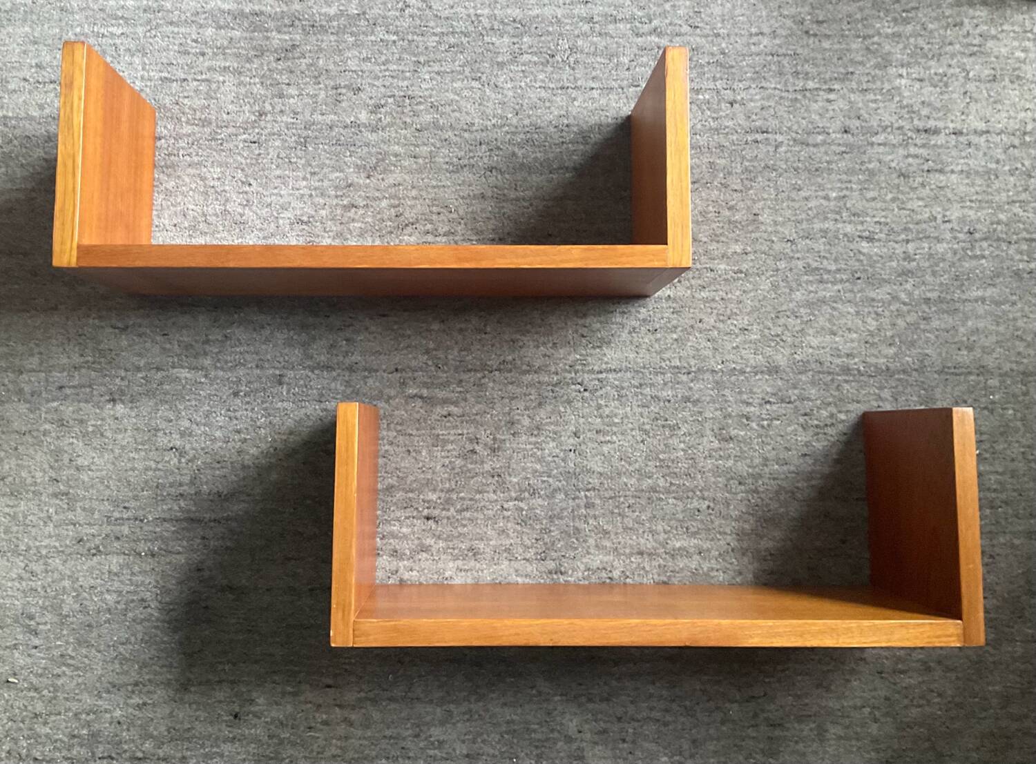 Pair of Scandinavian teak shelves from the 60s