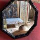 Miroir en Bambou Noir des Années 70-80