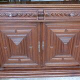 Low cabinet two doors two drawers Henry II style