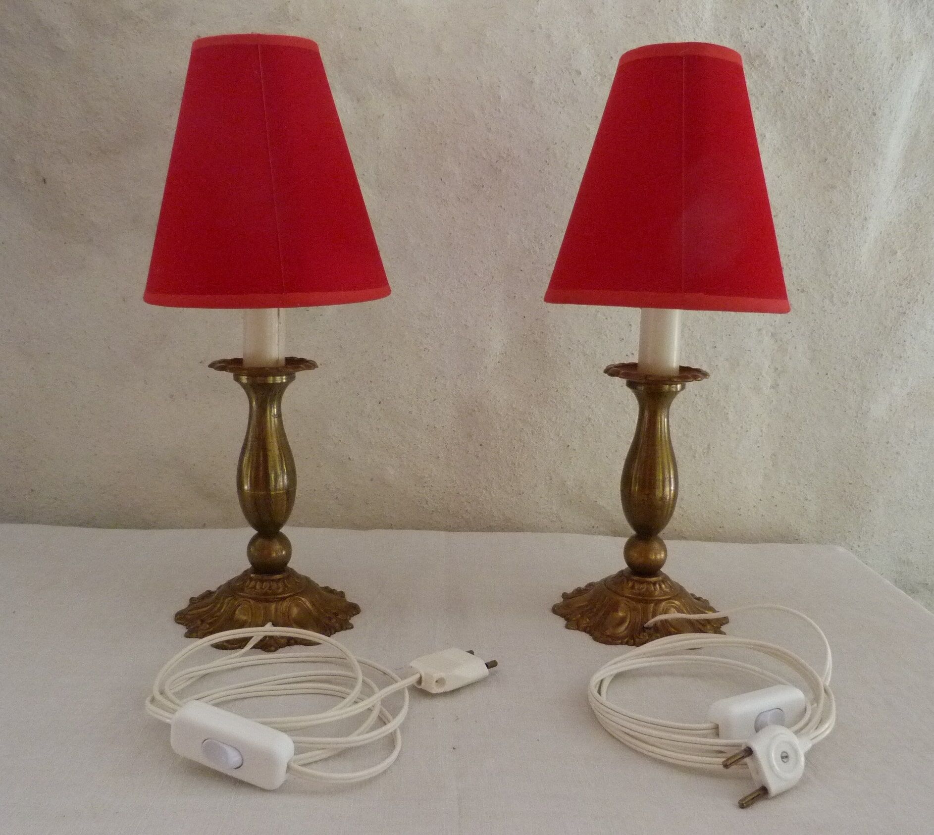 Pair of candlestick lamps
