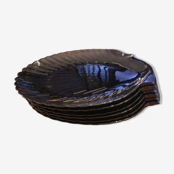 Assiettes coquillage noir