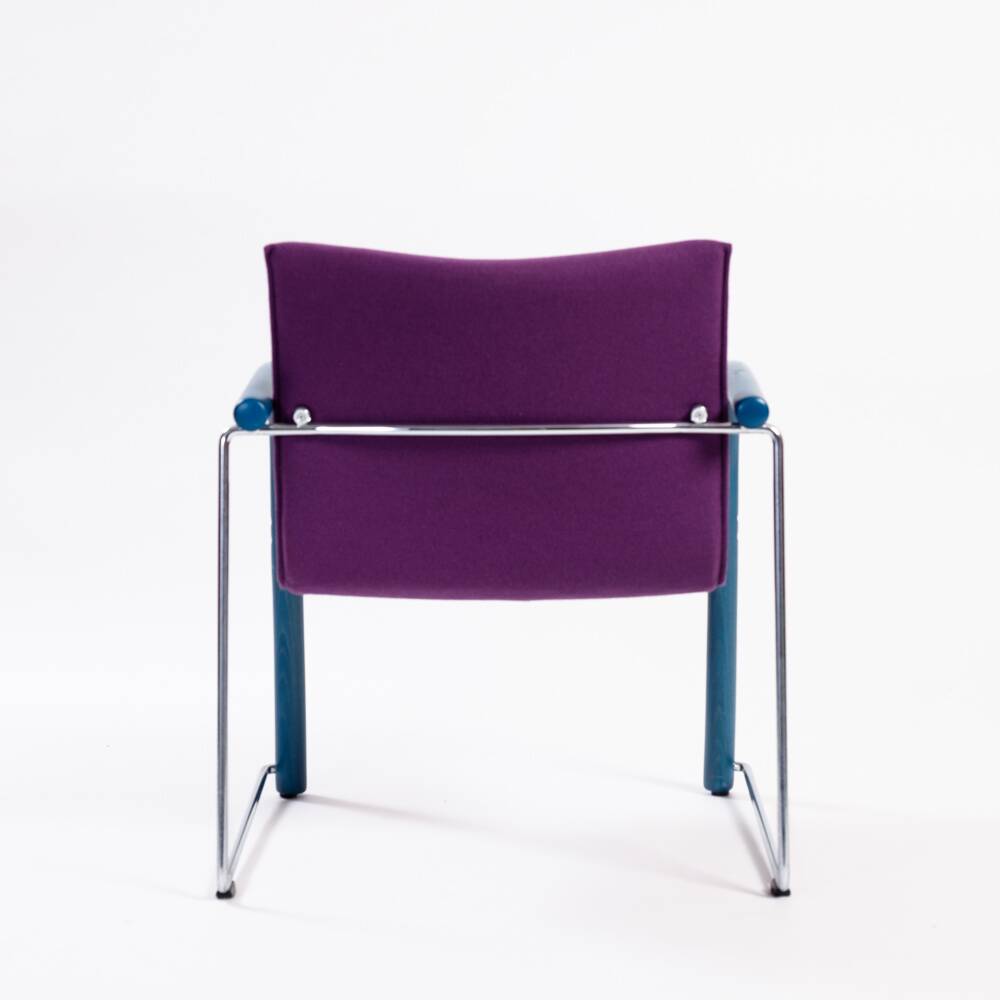Fauteuil lounge Thonet Wulf Schneider s320 en laine violette, années 1980