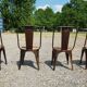 Set of 4 metal chairs with teak seat