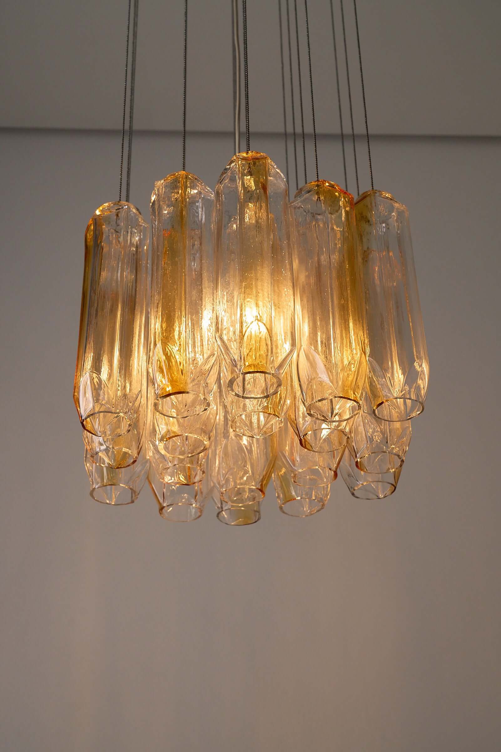 Suspension « Quadrifoglio » en verre de Murano par VeArt, années 1970