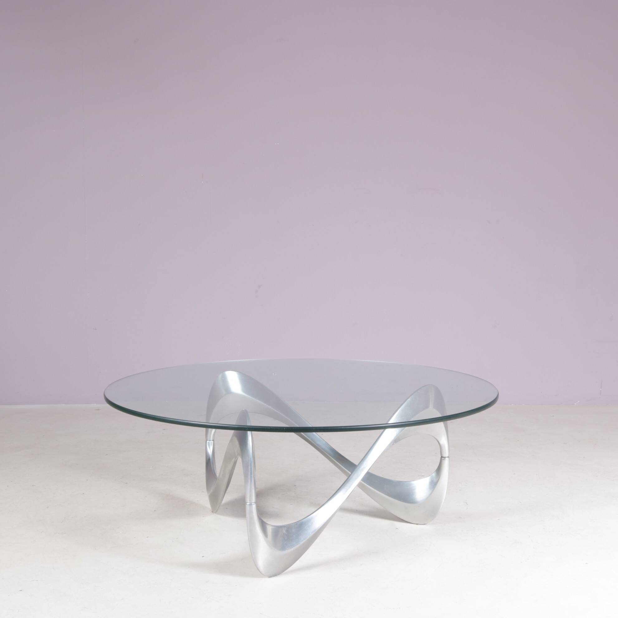 Table basse Snake des années 1970 par Ronald Schmitt Allemagne