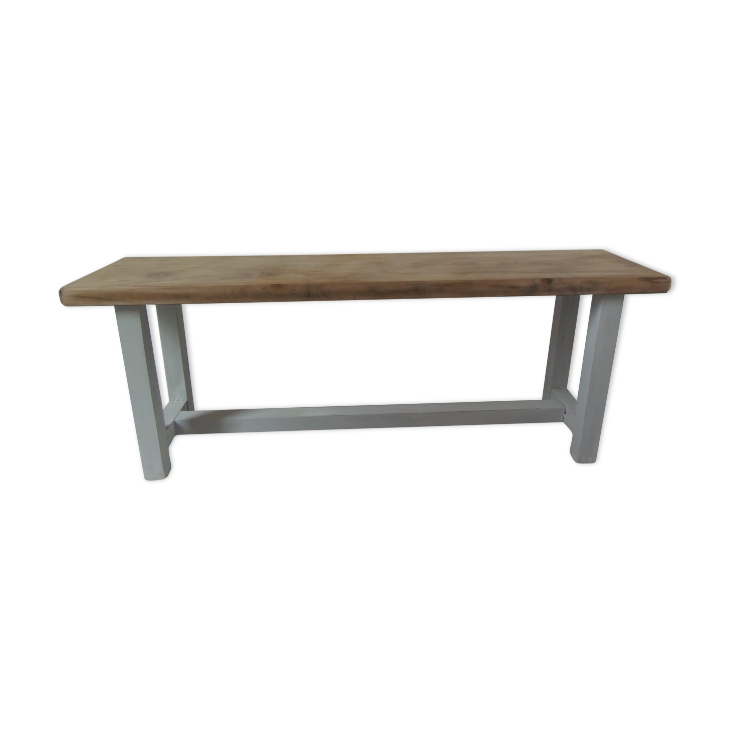 Bench, pearl grey patinated end of bed