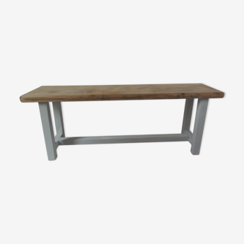 Banc bout de lit patiné gris perle