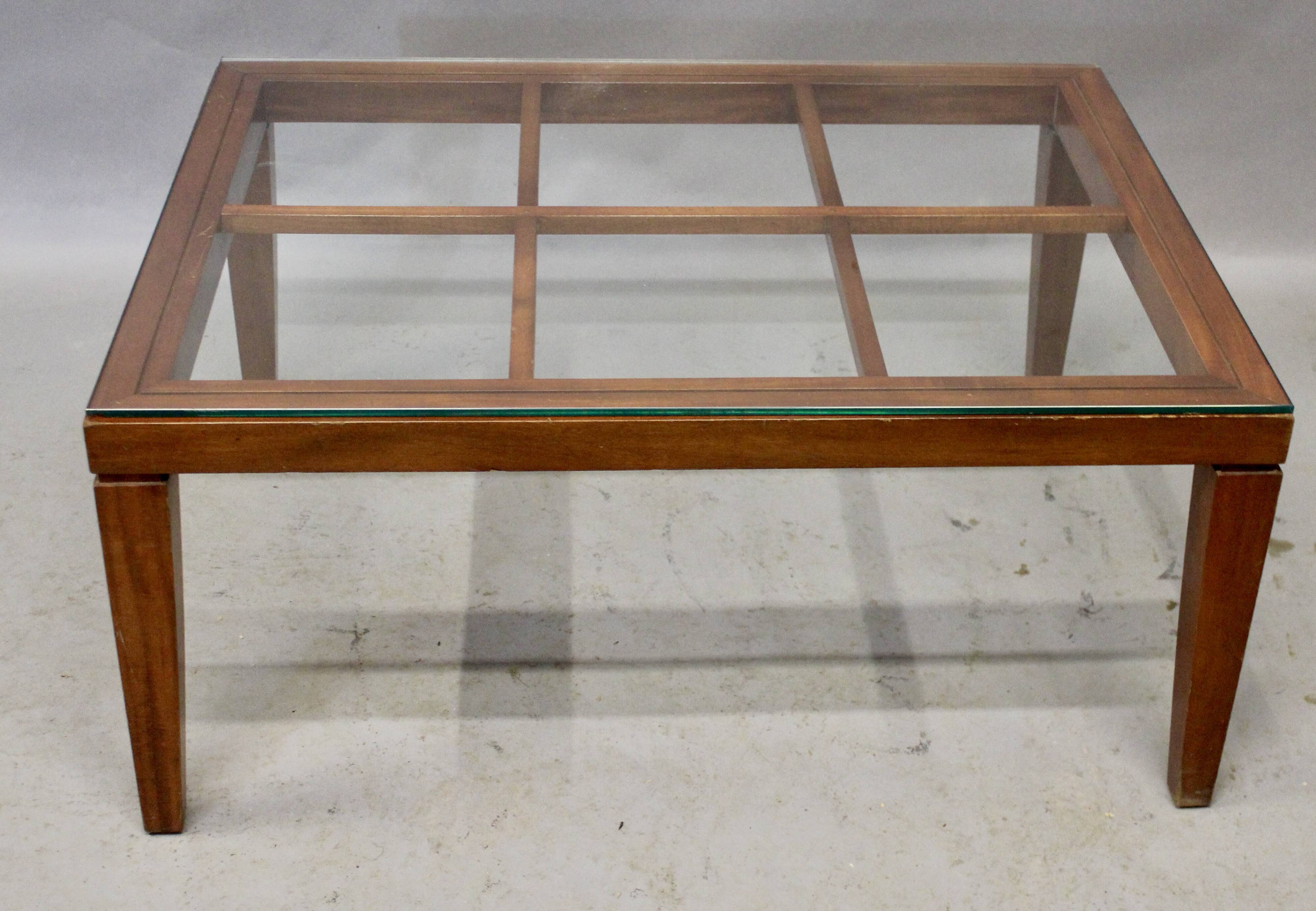 Coffee table with glass top