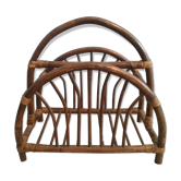 Porte-revue rotin bambou vintage